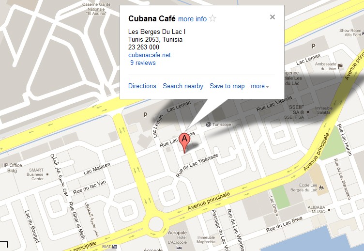 Cubana Café Lac - plan d'accès
